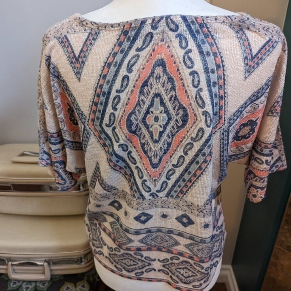 Vintage Y2K Sweater kalidscope Kimono Sleeve geometric size M - US - Picture 6 of 8